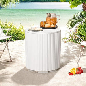 Outdoor Cooler Side Table with Removable Lid and Storage
