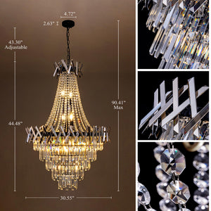Black Crystal Chandelier – French Empire Style, 31 Inch