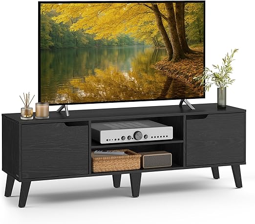 TV Stand for 65-Inch TVs, Entertainment Center with Adjustable Shelf, 58-Inch