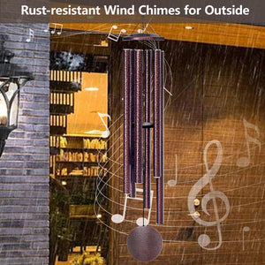 66-Inch Large Outdoor Wind Chimes – Deep Tone, 6 Aluminum Tubes, Rustic Garden Decor