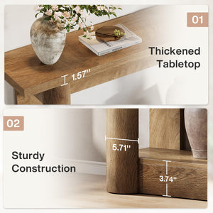 63-Inch Farmhouse Console Table with 2-Tier Storage
