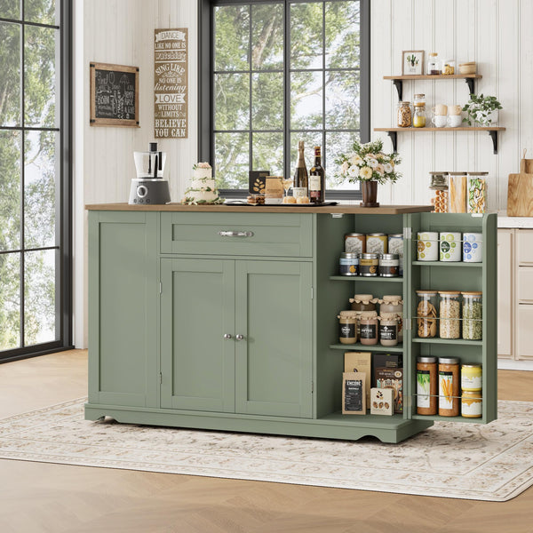 Rolling Kitchen Island Cart with Storage