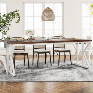 Farmhouse Dining Table 78.7-Inch for 6-8 People