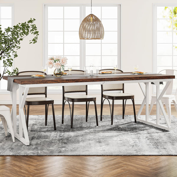 Farmhouse Dining Table 78.7-Inch for 6-8 People