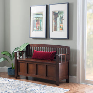 Mission-Style Storage Bench with Lift-Top Seat