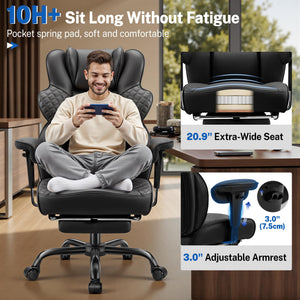 Big and Tall Ergonomic Office Chair 500lbs with Footrest