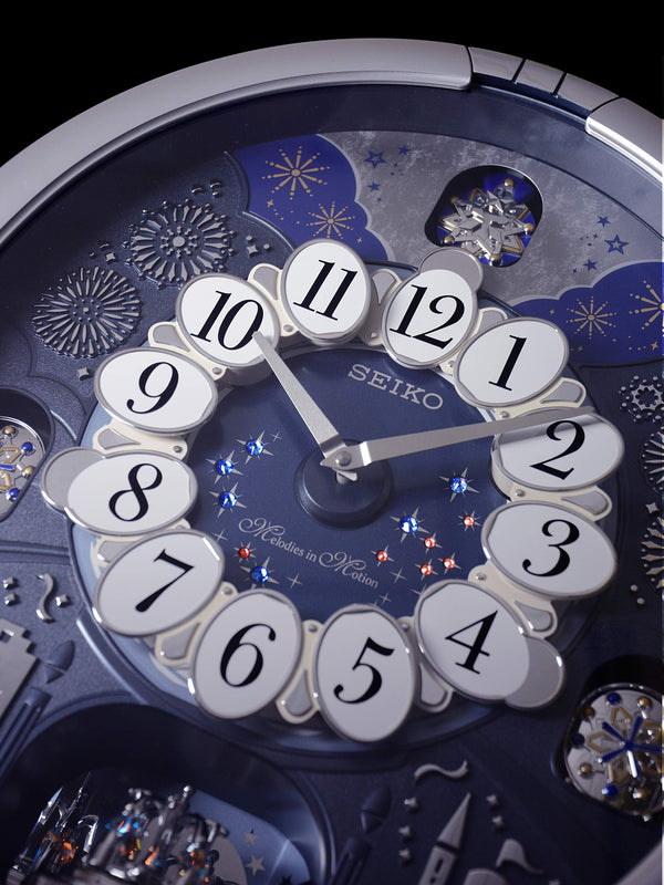 Melodies in Motion Swarovski Crystal Pendulum Wall Clock