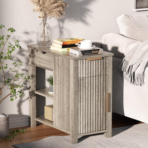End Table with Charging Station & Storage
