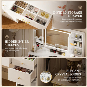 Vanity Desk with Mirror & Lights