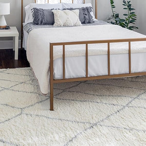 Soft Touch Shag Area Rug – Abstract Moroccan Pattern, 4x6