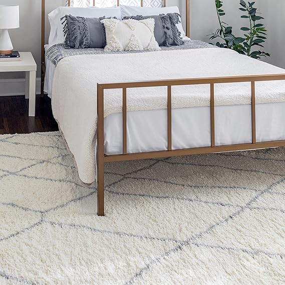 Soft Touch Shag Area Rug – Abstract Moroccan Pattern, 4x6
