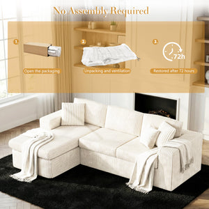 L-Shaped Modular Sectional Sofa with Oversized Chaise & Cloud Foam