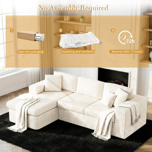 L-Shaped Modular Sectional Sofa with Oversized Chaise & Cloud Foam