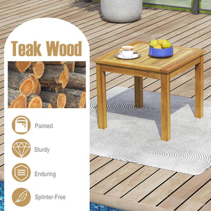 Teak Wood Outdoor Side Table – 20" Square Patio End Table