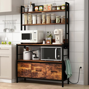 5-Tier Kitchen Baker's Rack with Storage Baskets
