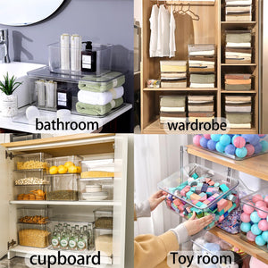 Clear Lidded Plastic Storage Bins Set of 5