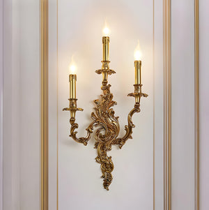 Brass Wall Sconce Mid Century Art Deco Candlestick Light