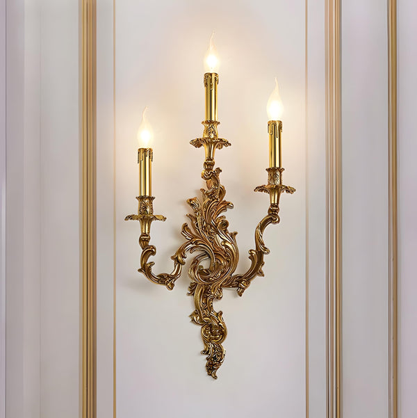 Brass Wall Sconce Mid Century Art Deco Candlestick Light