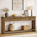 70.9" Extra Long Console Table with 3 Drawers & Open Shelves