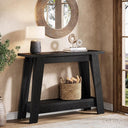Farmhouse Console Table 2-Tier with Storage Shelf
