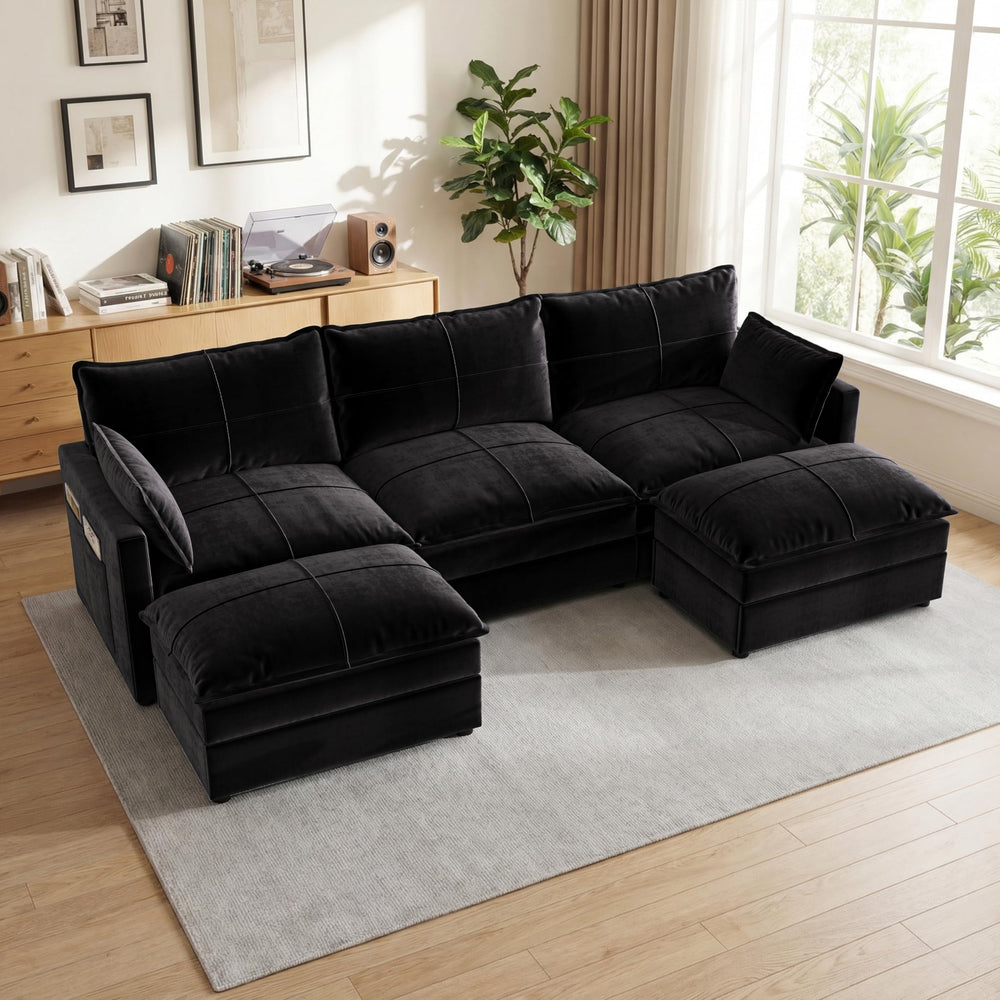 L-Shaped Sectional Sofa with Reversible Chaise & Deep Seat
