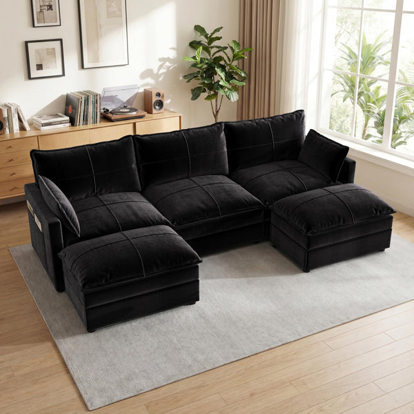 L-Shaped Sectional Sofa with Reversible Chaise & Deep Seat