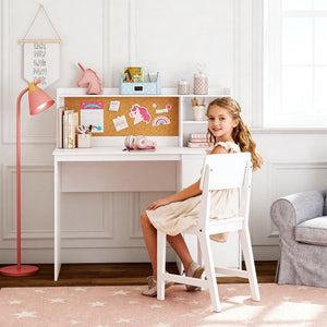 Kids Study Desk with Chair Set and Hutch