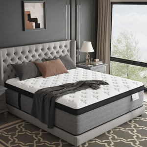 King Euro Top Hybrid Mattress – 14 Inch Extra Firm with Pocket Springs