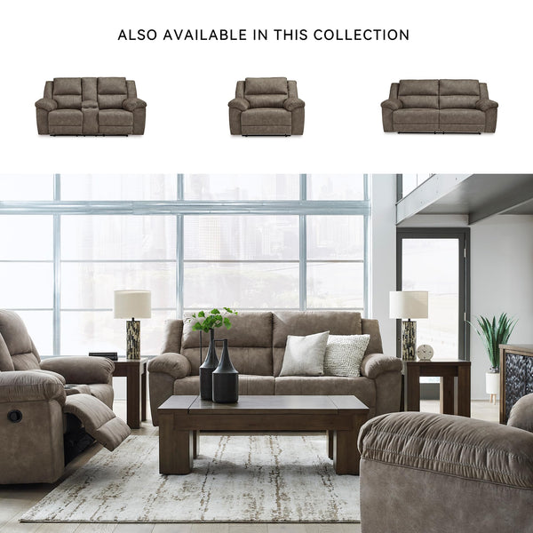 Grey Faux Leather Reclining Sofa