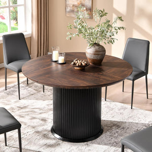 47" Round Fluted Pedestal Dining Table