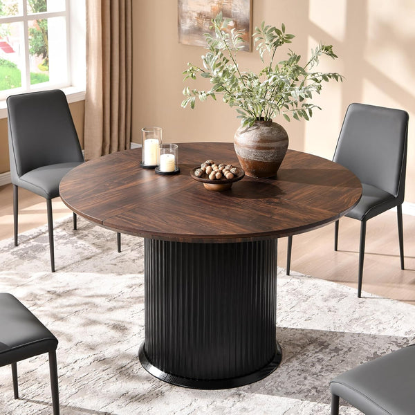 47" Round Fluted Pedestal Dining Table