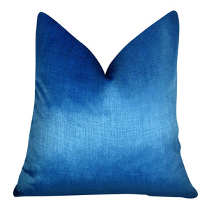 Metallic Blue Decorative Throw Pillow Cover 12x20 Inch