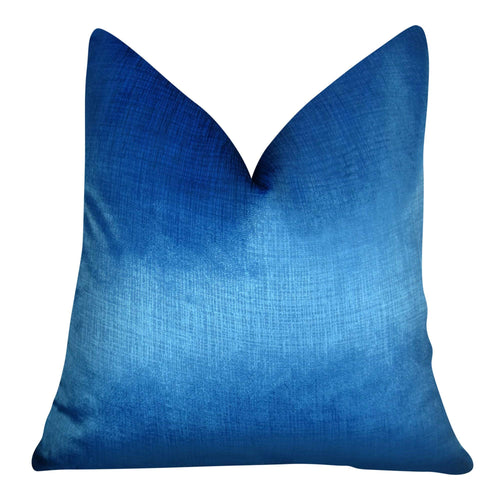 Metallic Blue Decorative Throw Pillow Cover 12x20 Inch