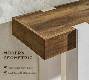 63-Inch Farmhouse Console Table with 2 Drawers