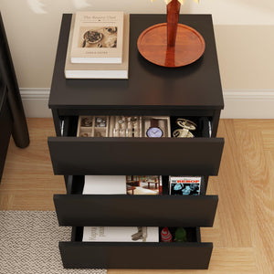 3-Drawer Nightstand with Cut-Out Handles
