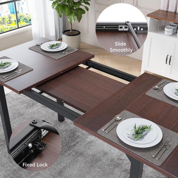 Extendable Dining Table Set with 4 Chairs for 4–6 People