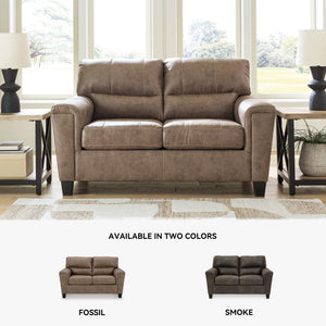 Dark Brown Faux Leather Loveseat