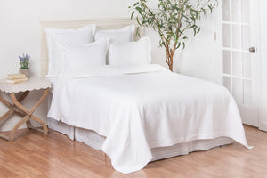 Jardin Matelasse Euro Pillow Sham – 26" x 26" White Cotton