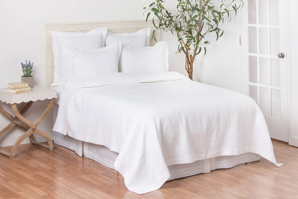 Jardin Matelasse Euro Pillow Sham – 26" x 26" White Cotton