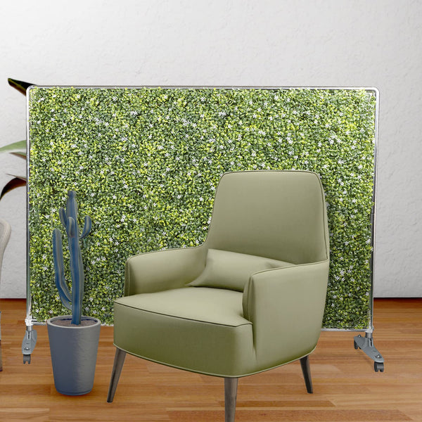 Freestanding Artificial Hedge Privacy Screen with Wheels