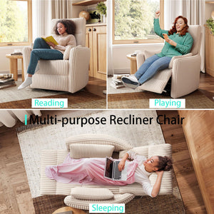 360 Swivel Recliner Nursery Glider Chair with Pillows