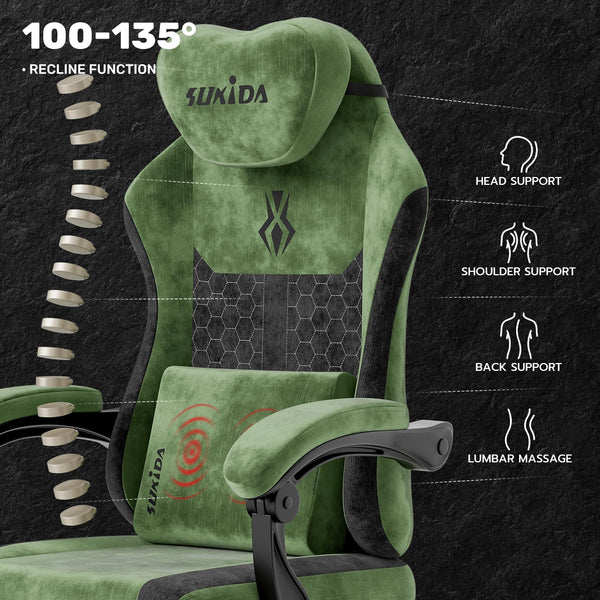 Ergonomic High-Back Gaming & Office Chair with Lumbar Support