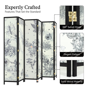 6-Panel Folding Room Divider