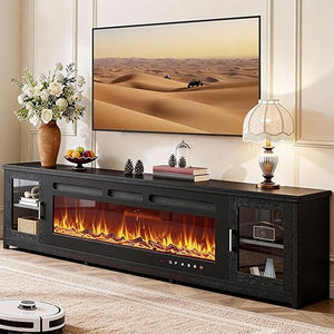 Electric Fireplace TV Stand with LED Lights