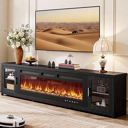 Electric Fireplace TV Stand with LED Lights