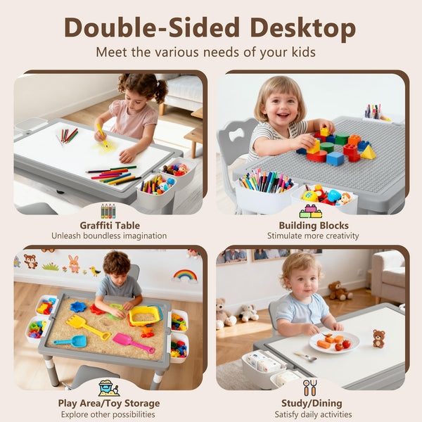 Kids Activity Table & 2 Chairs Set