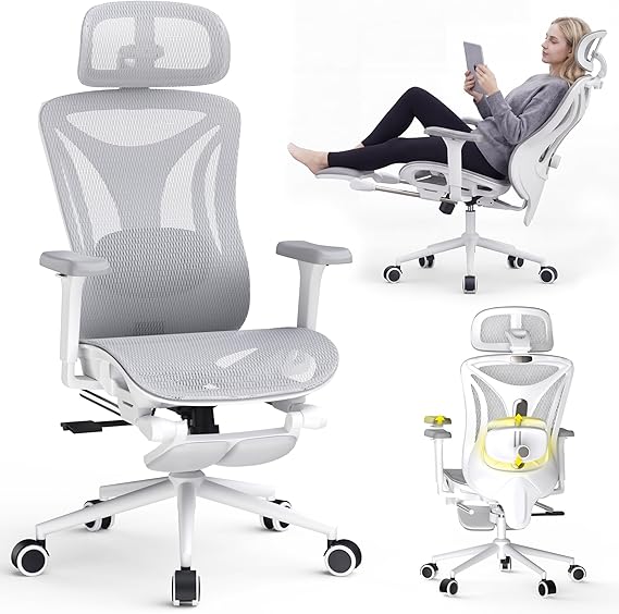 Ergonomic Office Chair with Footrest & Mesh Back