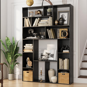 6-Shelf Open Bookcase, 71" H Freestanding Display Storage