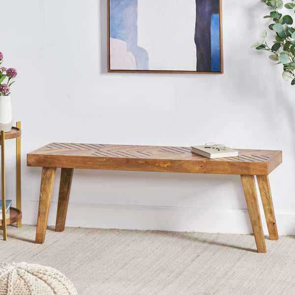 Mango Wood Rectangular Dining Bench