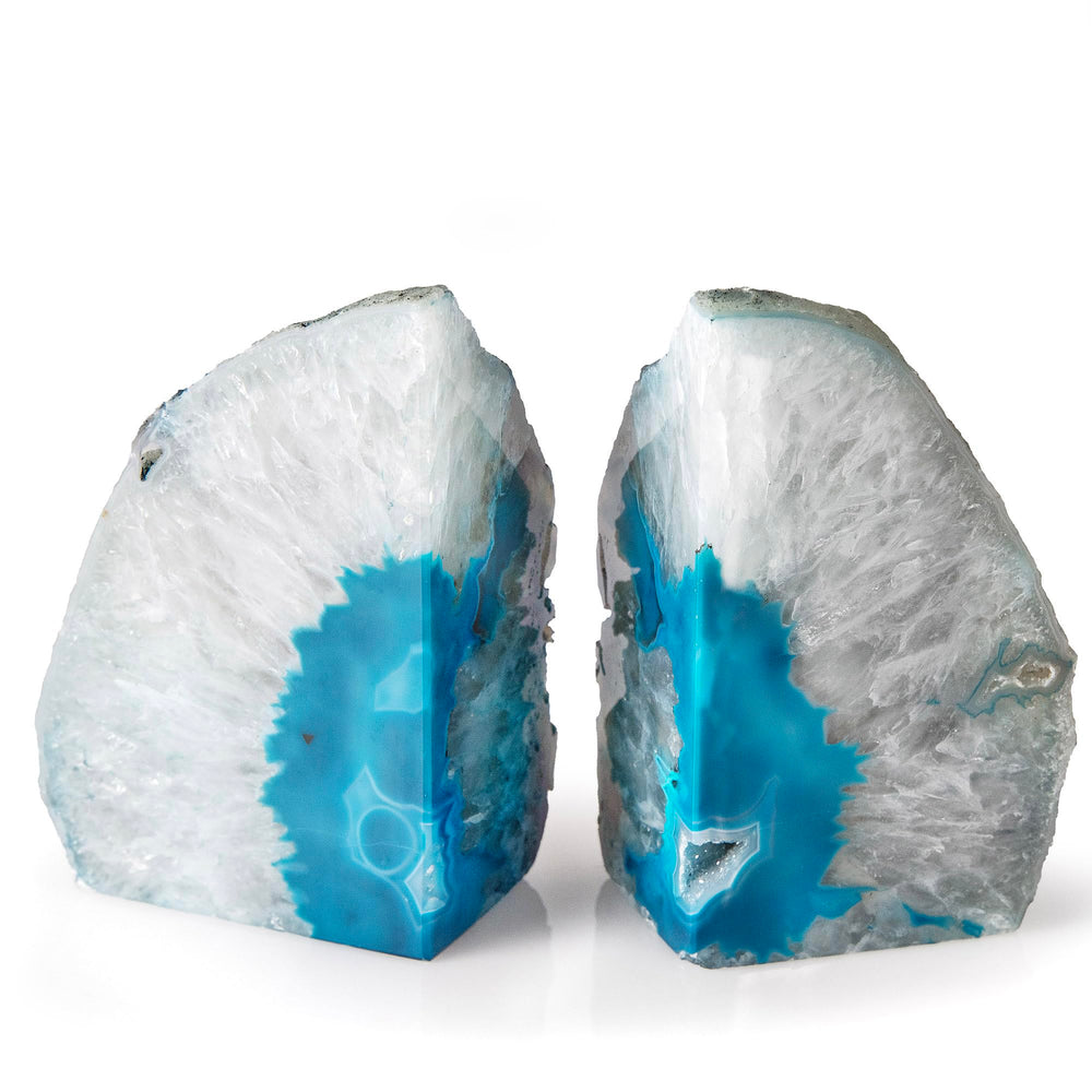 Natural Agate Bookends – Green & Teal